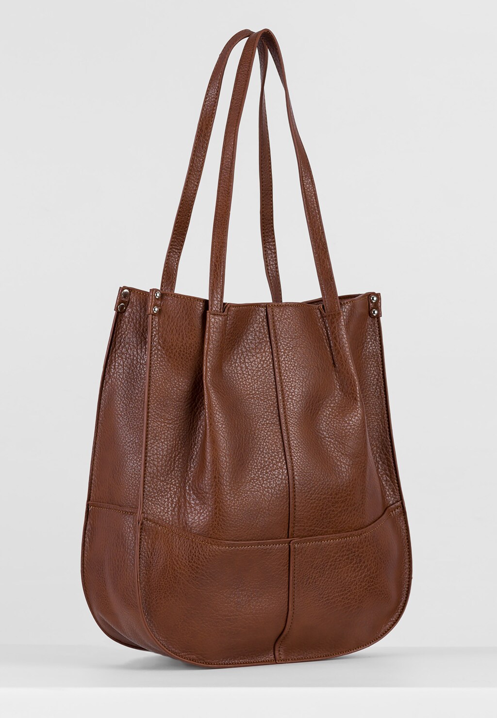 WJS brązowa torebka damska z materiałowym workiem w środku WJS76080-53 Widok 2