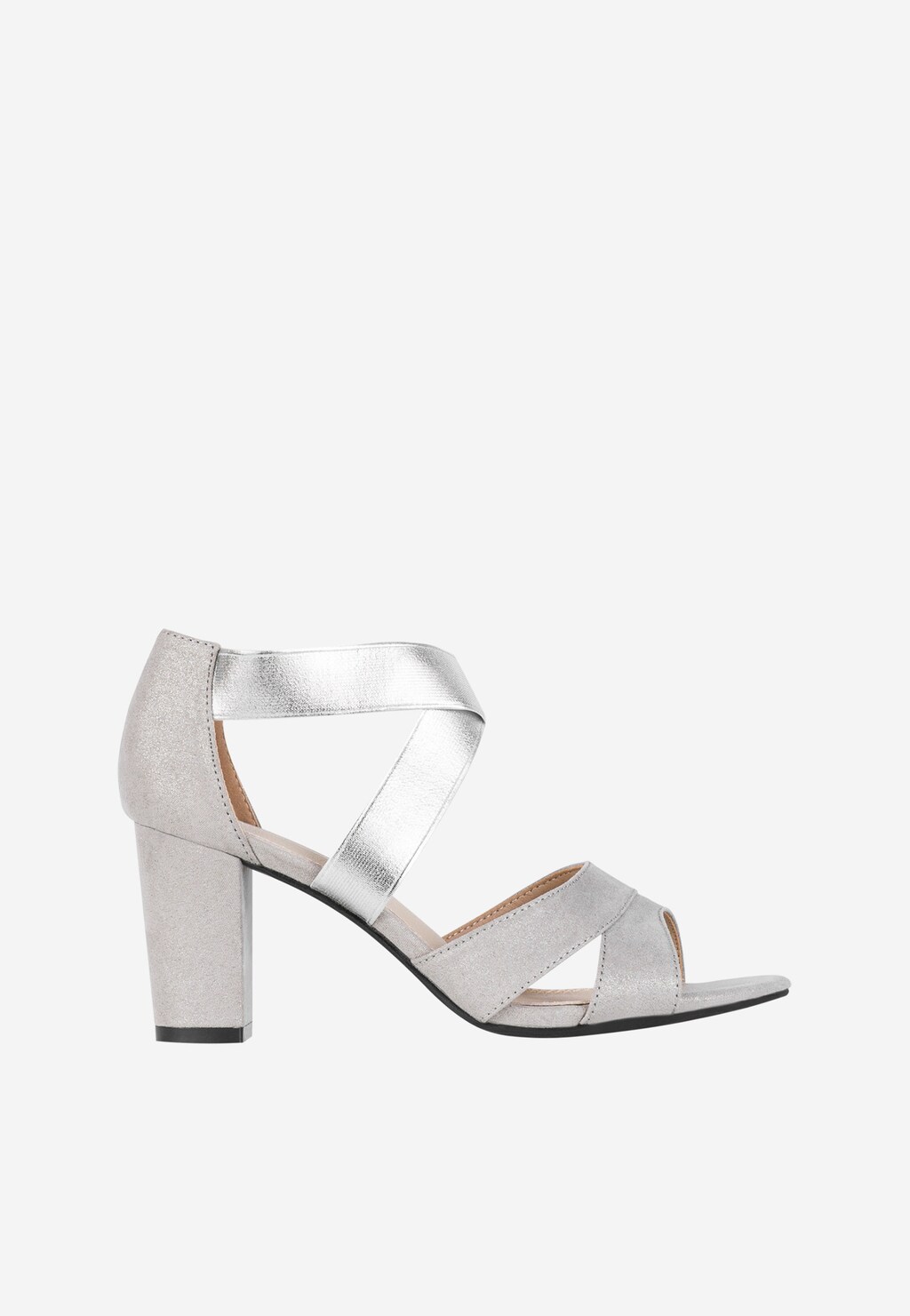 Elegantné strieborné dámske sandále na rôzne príležitosti WJS74010-69 Widok 2