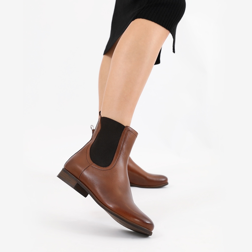 Brązowe sztyblety damskie z cholewką ponad kostkę  55060-52 Widok 7