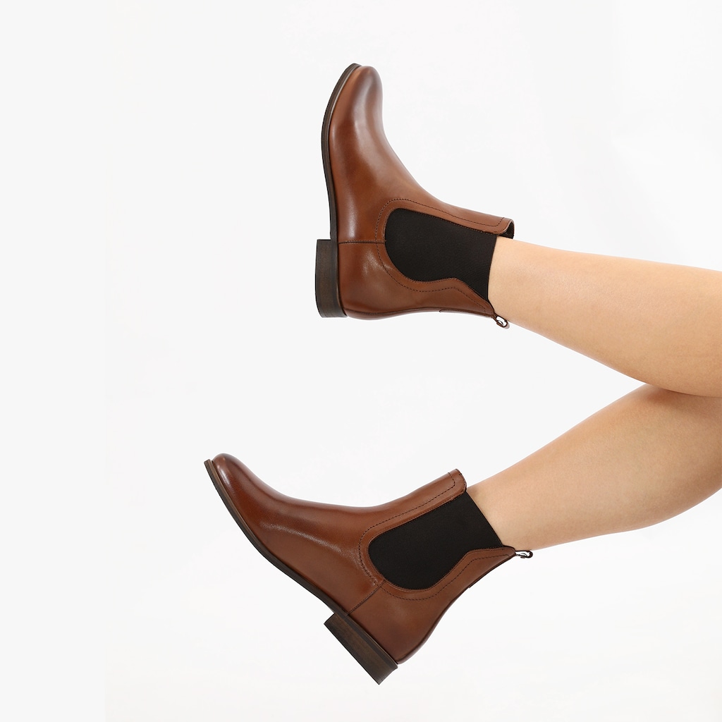 Brązowe sztyblety damskie z cholewką ponad kostkę  55060-52 Widok 8