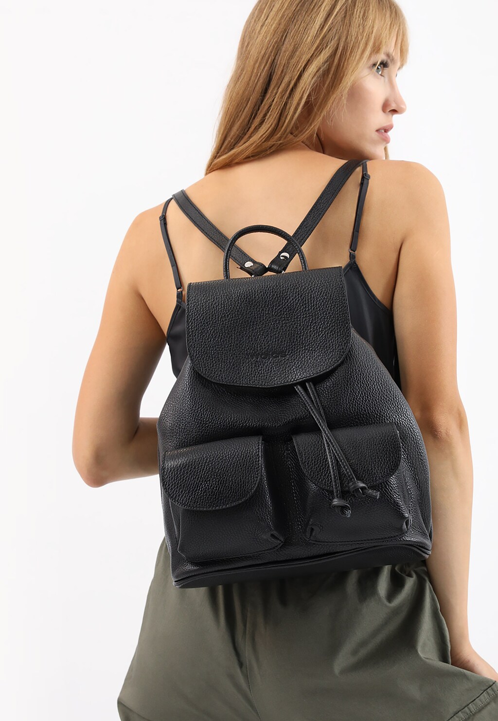 Czarny miejski plecak damski ze skóry licowej 80220-51 Widok 1