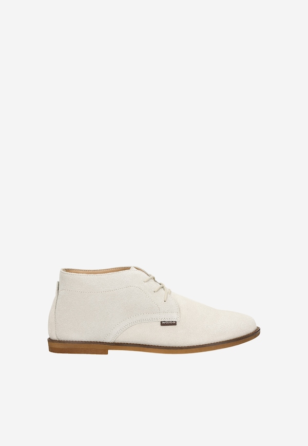 Beżowe sznurowane trzewiki damskie z linii COMFORT