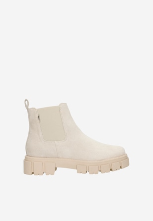 Beżowe wsuwane sztyblety damskie