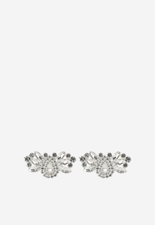 Oryginalne srebrne ozdoby do obuwia z kryształkami