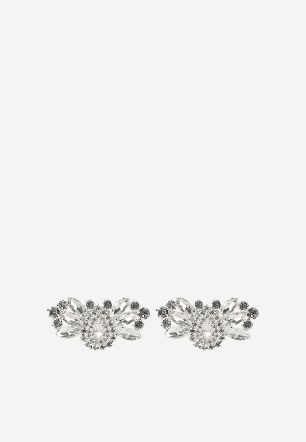 Oryginalne srebrne ozdoby do obuwia z kryształkami