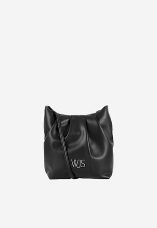 WJS czarna pojemna torebka damska z logo