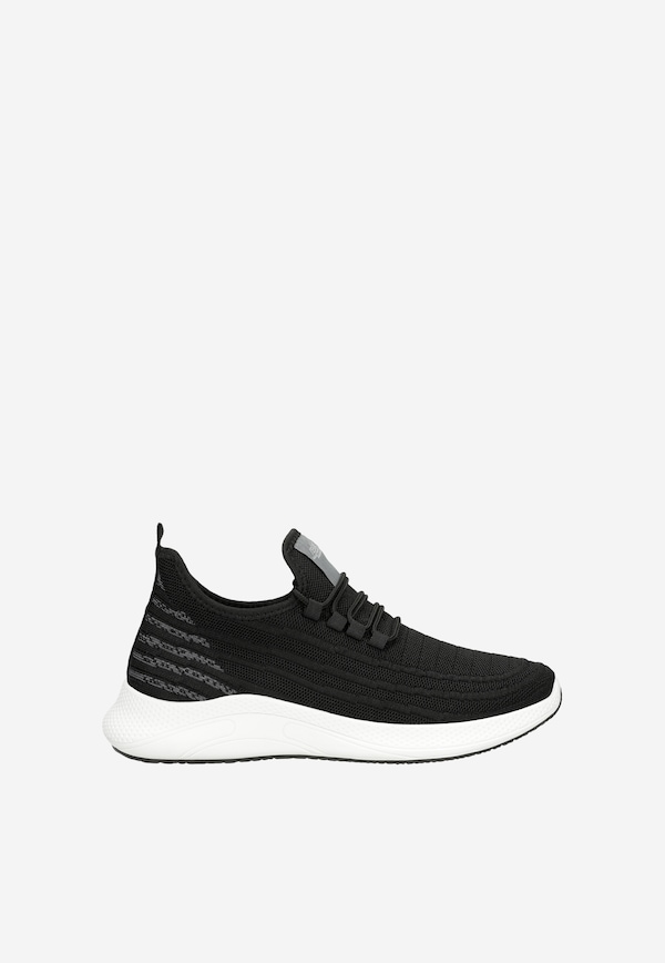 Czarne materiałowe sneakersy męskie RELAKS typu slip-on