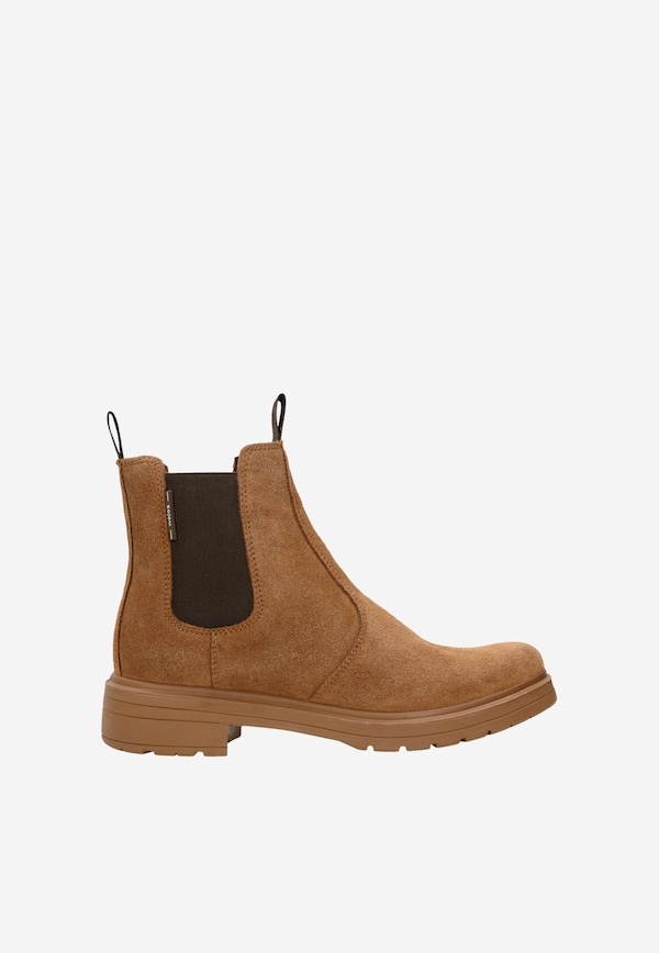 Brown women's chelsea boots in urban style