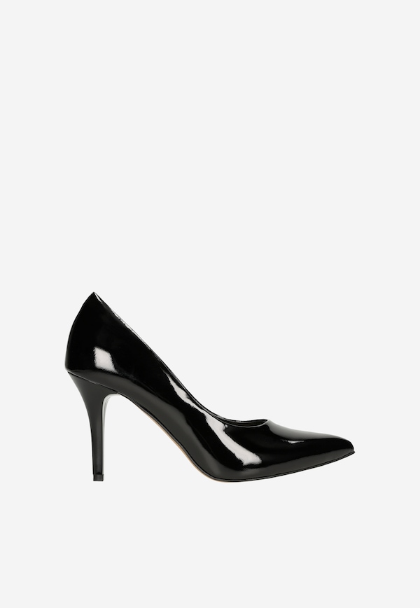 Eleganckie lakierowane szpilki damskie czarne