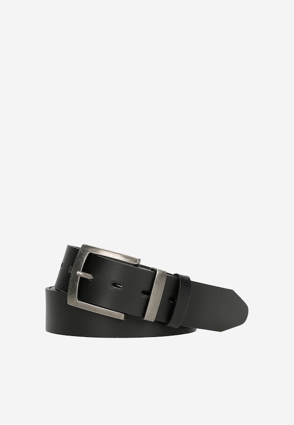 Men's black leather belt