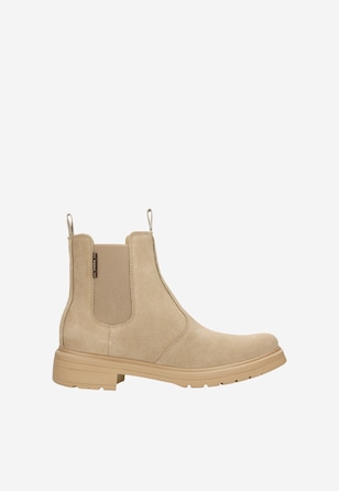 Beżowe całoroczne sztyblety damskie