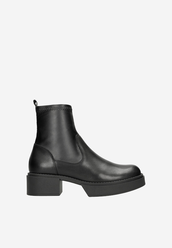 Czarne jesienne botki damskie w stylu urban