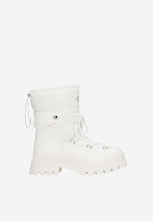 RELAKS stylowe ocieplane białe Śniegowce damskie 