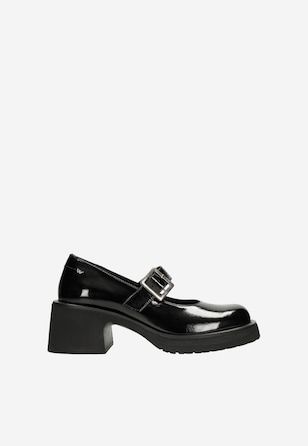 Black Mary Jane pumps with a buckle closure