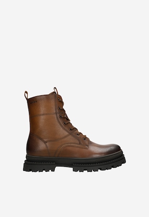 Cizme biker maro pentru bărbați din piele naturală