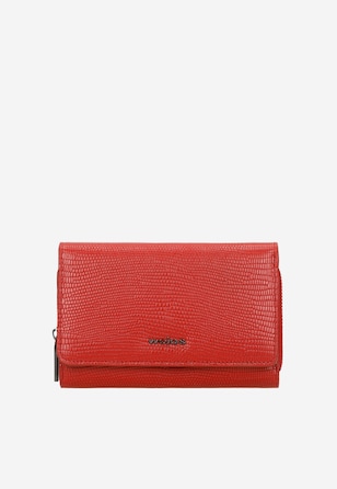 Czerwony portfel damski ze skóry licowej