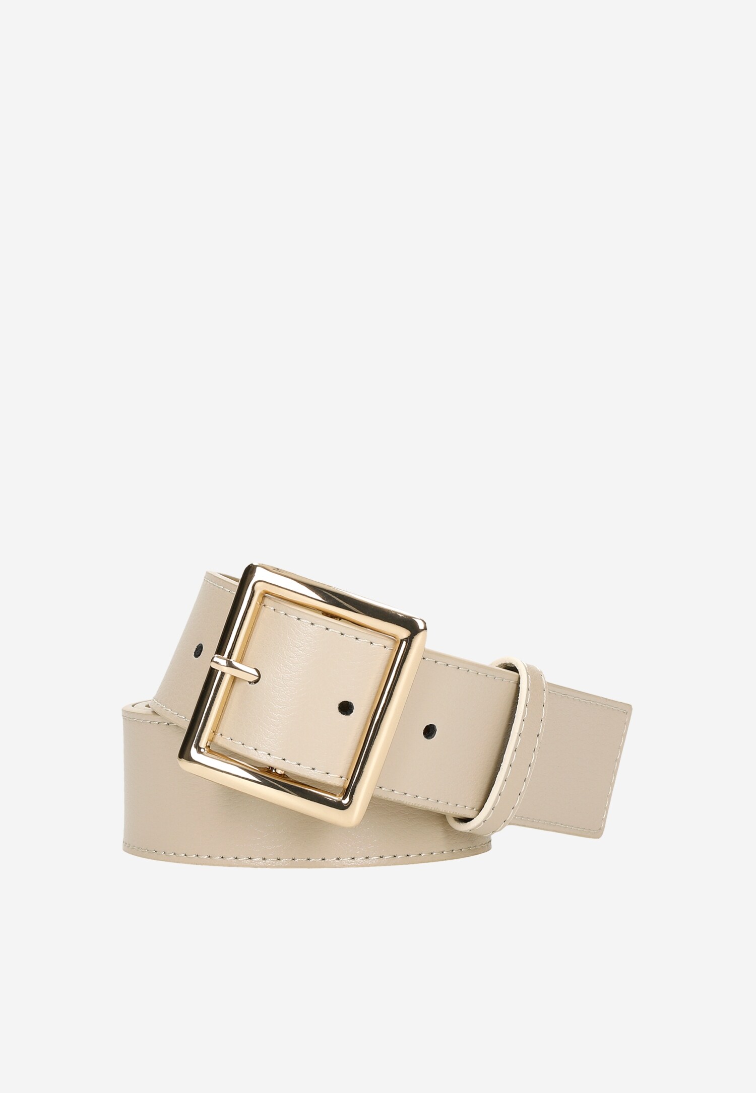 Brown leather belt with a square buckle for women 93090-53