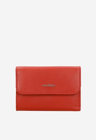 Mały czerwony portfel damski ze skóry licowej
