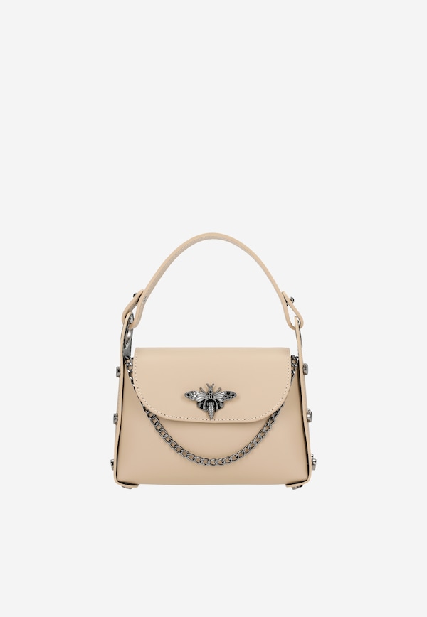 Béžová crossbody dámská kabelka s řetízkem