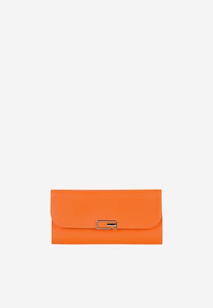 WJS duży pomarańczowy portfel damski