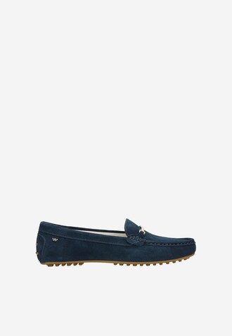 Granatowe mokasyny damskie typu driving shoes