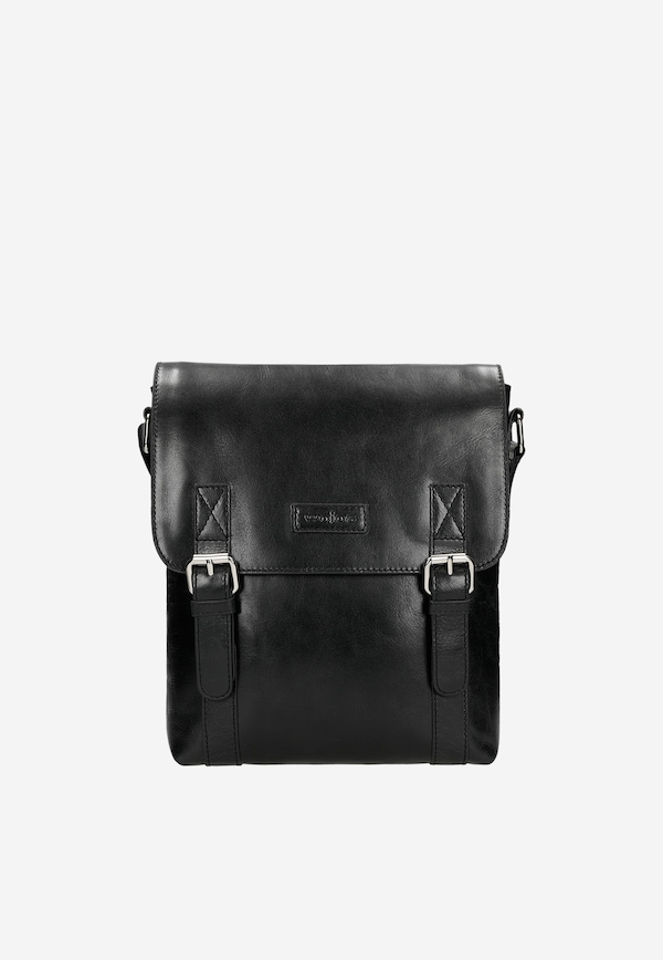 Small Men's black bag made of full-grain leather
