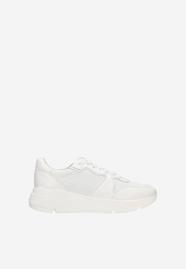 Białe sneakersy męskie z łączonych materiałów