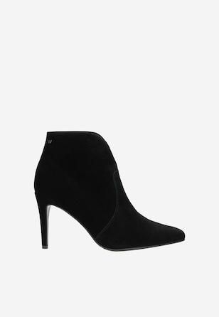 Botine negre cu toc inalt velur ideale toamna de damă