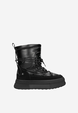 Cizme de zăpadă negre RELAKS cu talpa groasă