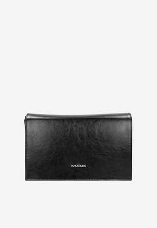Czarna minimalistyczna torebka damska ze skóry licowej
