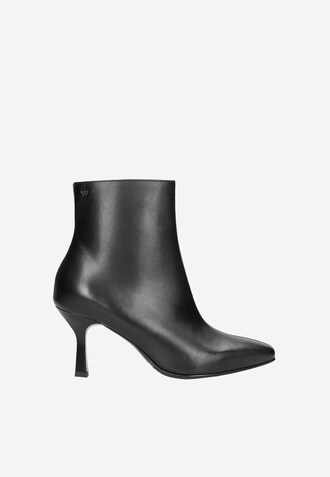 Czarne eleganckie botki damskie na szpilce