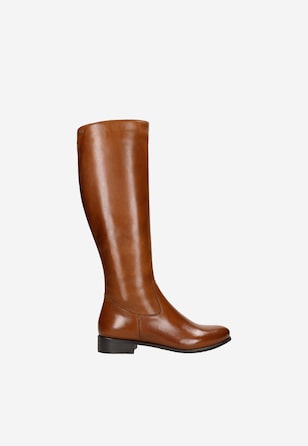 Women's brown leather riding boots