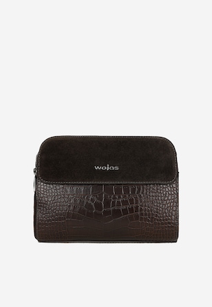 Geanta de dama maro inchis cu piele in relief