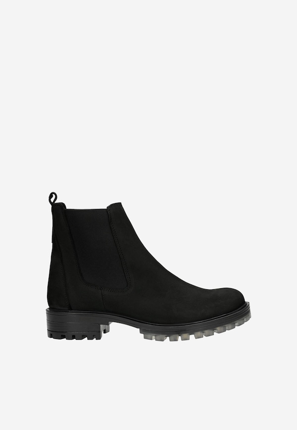 Ghete negre Chelsea în stil urban din piele damă