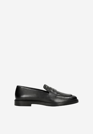 Mocasini negri penny loafers din piele damă
