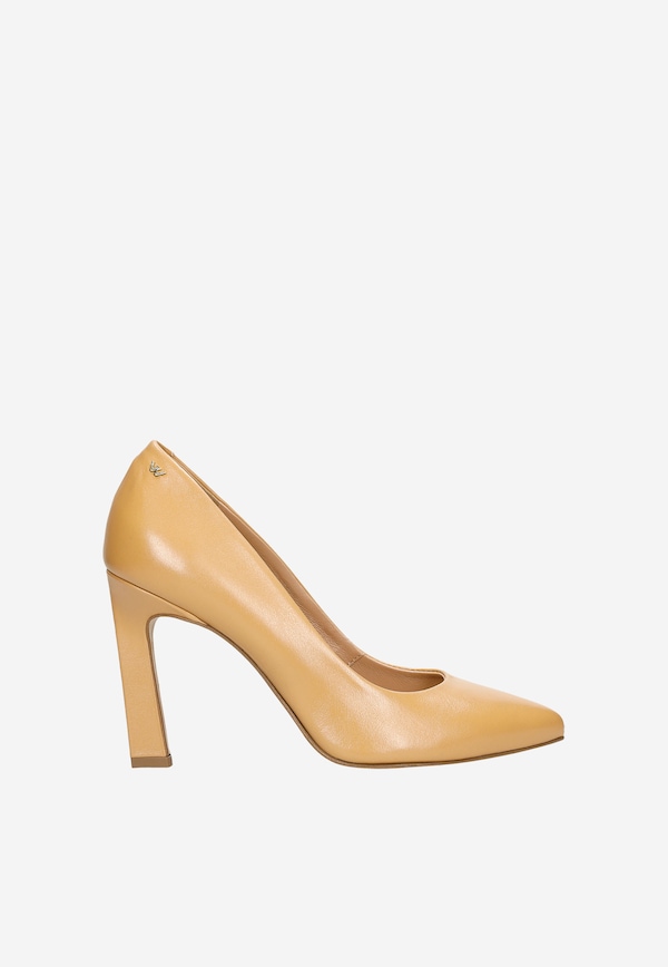 Stiletto bej din piele damă