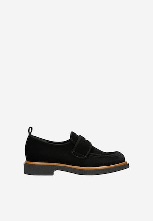 Czarne mokasyny damskie penny loafers w stylu casual