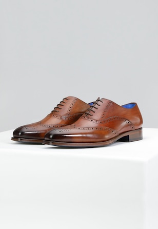 Oxfordy męskie PREMIUM w kolorze jasnego brązu