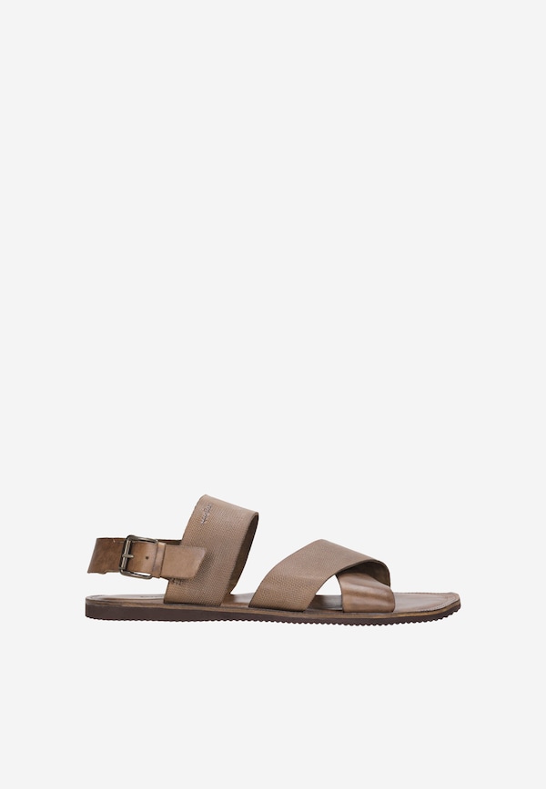 Men's brown leather sandals