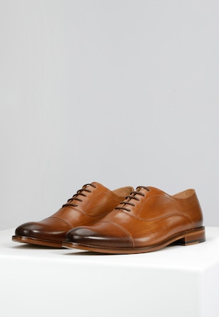 PREMIUM półbuty męskie wizytowe ze skórzaną podeszwą