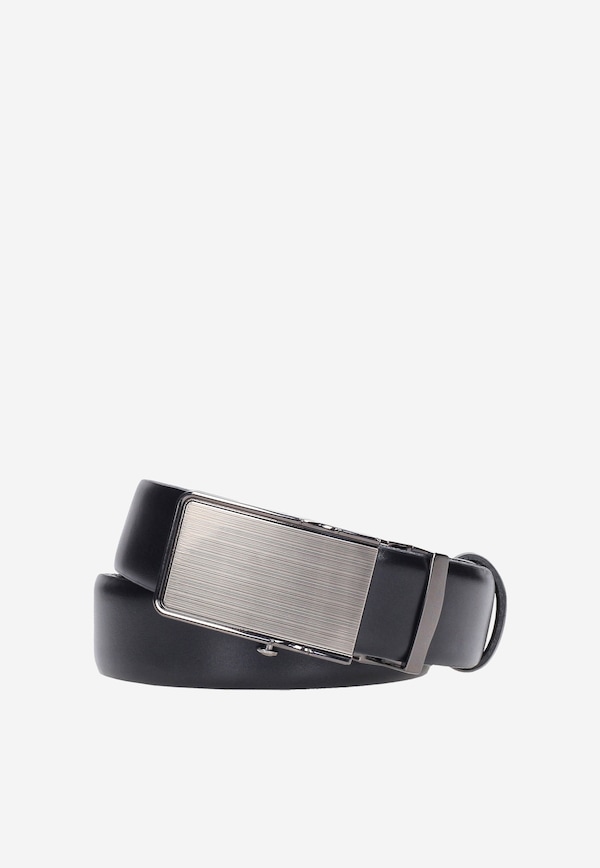 Men's black leather belt