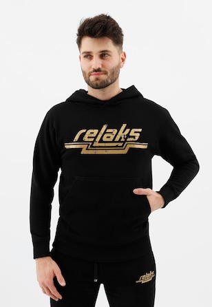 Czarna bluza męska RELAKS z kapturem