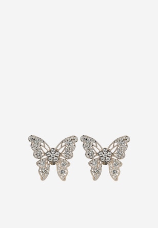 Zlatý motýl s krystalky - ozdoba na boty