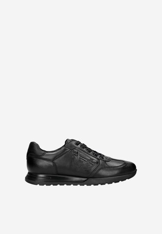 Czarne sneakersy męskie z tłoczonym logo