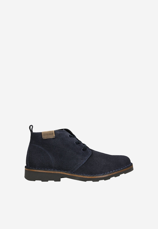 Trzewiki męskie z granatowej dwoiny welurowej