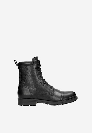 Czarne trzewiki męskie typu bikery