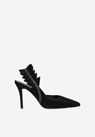 Pantofi de seară negri cu cristale damă