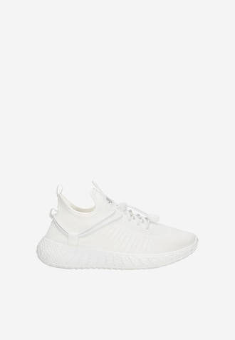 Białe monochromatyczne sneakersy RELAKS z materiału