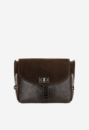 Hnedá každodenná kabelka z kombinovanej kože