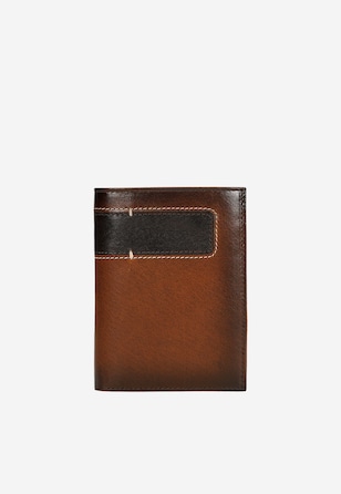 Brązowy portfel męski z ciemną wstawką